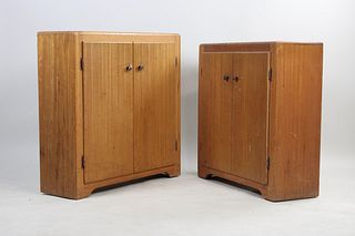 Mismatched Pair of Minimalist Art Deco 2-Door Cabinets, 4Â of 4