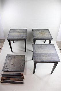 Set of 4 Art Deco Minimalist Square Cafe Diner Tables
