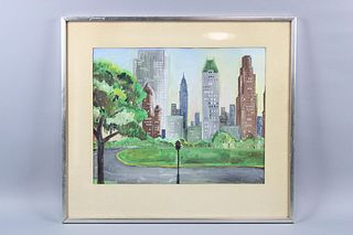 Painting of New York City Central Park South, Framed