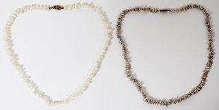 TWO STRANDS OF FRESH WATER PEARL NECKLACES
