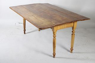 Antique 5-ft Wooden Dropleaf Farm Table