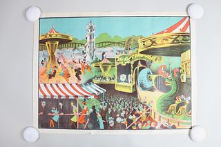 1930s Carnival Fair Circus Poster, Willsons' Leicester