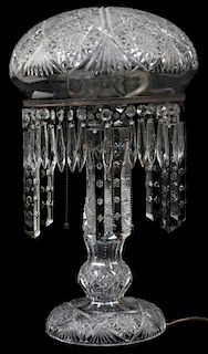 AMERICAN CUT CRYSTAL PARLOR LAMP EARLY 20TH CENTURY