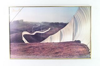 Christo Jeanne Claude Running Fence Print & Book Signed