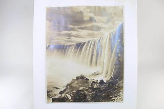 Large Antique Niagara Falls Mammoth Plate Photo