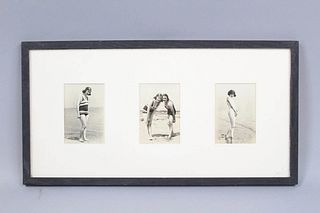Framed 1920s Photos of Bathing Beauty Women at the Beach