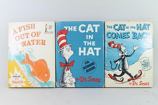 3 Dr. Seuss Books, Cat in the Hat, Fish out of Water