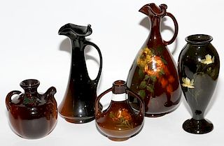 AMERICAN ZANESVILLE AND WELLER POTTERY VASES