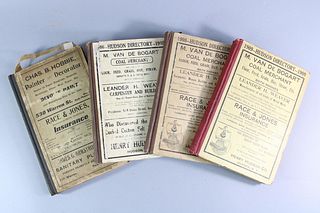 Lot of 4 Antique Hudson NY City Directories from 1905 to 1909