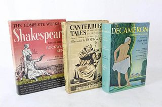 Rockwell Kent Ill. Books Chaucer Shakespeare Decameron