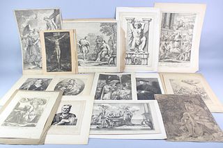 Lot of 14 Antique 18th 19th C Engravings, Book Pate Prints