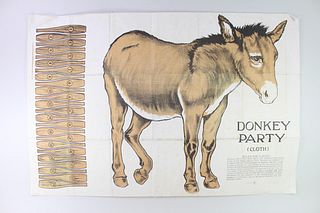 1914 Canvas Pin the Tail on the Donkey Party Game 