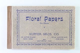 Colorful Kupfer Bros 1931 Floral Wallpaper Sample Booklet, Art Deco