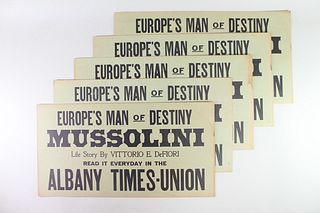 5 WWII Vittorio DeFiori Mussolini Man of Destiny Signs 