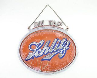 Schlitz On Tap, Reverse Glass Price Bros Beer Sign