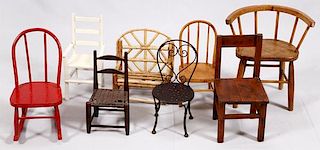 ANTIQUE AMERICAN DOLL CHAIRS EIGHT