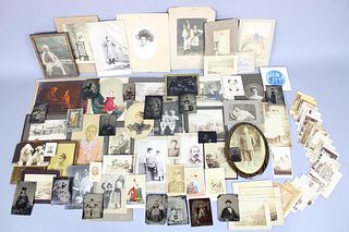 Lot of 80+ Antique Photos, Tintypes, Cabinet Cards & More