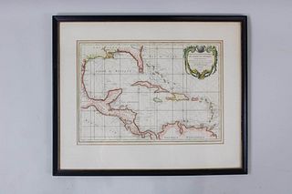 Antique 18th C Map of the Gulf of Mexico, M. Rizzi Zannoni