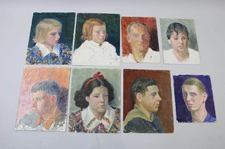 Collection 8 Unframed Double-Sided Portrait Paintings