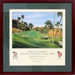 BOB HOPE AND ARNOLD PALMER SIGNED LITHOGRAPH