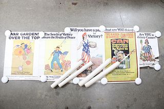 Collection of 9 Food-Themed World War I Victory Garden Canning Posters