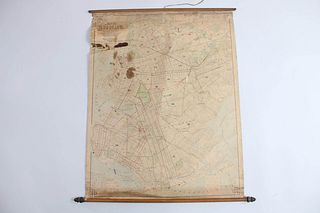 Antique Hyde and Co Brooklyn NY Wall Map Scroll 1895
