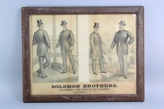 Antique Clothing Advertisement Illustration Solomon Brothers Hudson NY