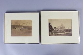 Set of 2 Framed Antique Photographs. from Lake George 1877