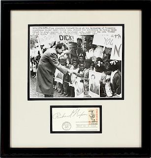 PRESIDENT RICHARD NIXON SIGNED FIRST DAY COVER