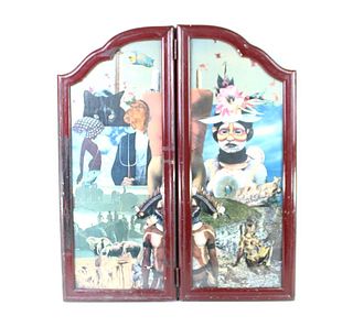 Surreal Collage in Folding French Style Tabletop Frame