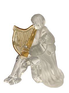 SAINT LOUIS France Irish Harp Figurine With Original Box