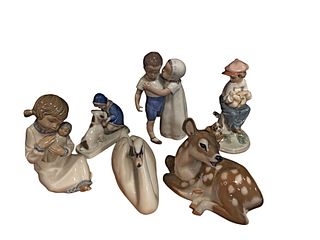 Collection ROYAL COPENHAGEN, BING & GRONDAHL, LAPHIN, LLADRO Porcelain Figurines 