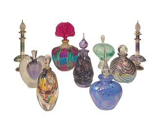 Collection Venetian and Hand Blown Art Glass Perfume Bottles