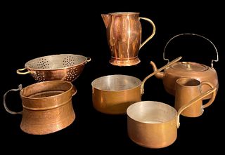Collection Assorted Copper Pots & Articles 