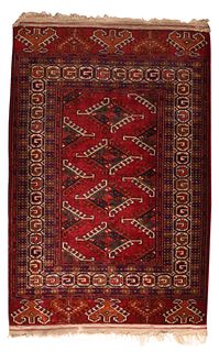 Vintage Turkamen Borkhara Rug, 2’9” x 4'1" (0.84 x 1.24 M)