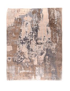 Abstract Design on Silk Rug, 8'9" x 11’10” (2.67 x 3.61 M)