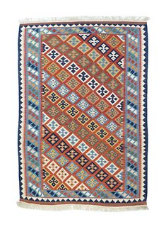 Vintage Turkish Kilim Rug, 3’10” x 5’6” (1.17 x 1.68 M)
