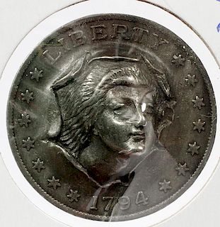 PEWTER LIBERTY HEAD MEDAL