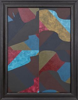 American Modernist Abstract Painting Oil on Canvas