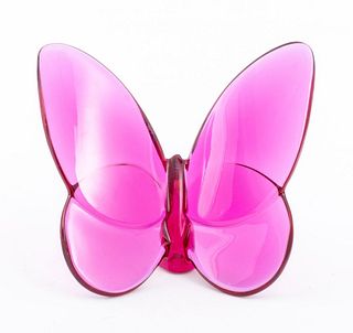 Baccarat Peony Pink Crystal Lucky Butterfly