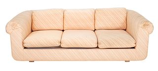 Vintage Light Pink Upholstered 3 Seat Sofa