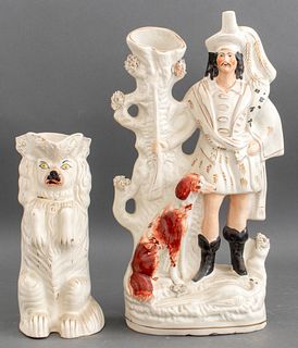 Staffordshire Man & Dog Ceramic Figure, 2