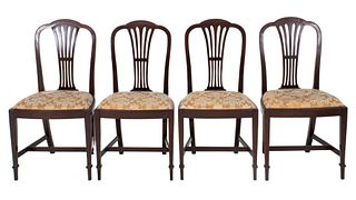 George III Sheraton Style Mahogany Chairs, 4