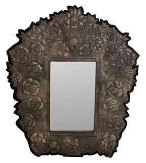 Mexican Punched Tin or Hojalata Work Mirror