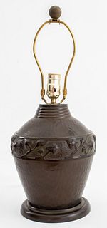 Arts and Crafts Style Bronzed Metal Lamp Base