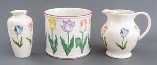 Tiffany & Co "Tulips" Ceramic Pitcher, Vase & Pot