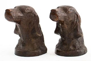 Bronze Bookends in the Form of Retriever Dogs