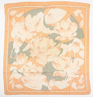 Hermes "Fleurs de Lotus" Silk Twill Scarf
