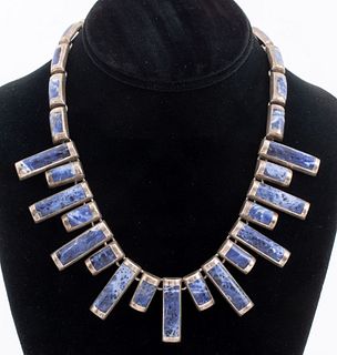 Vintage Mexican Silver & Sodalite Necklace