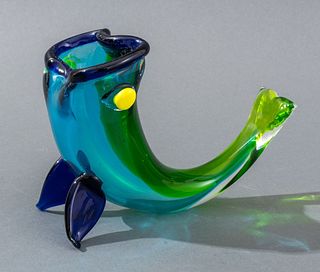 Murano Glass Fish Form Vase, 1970s